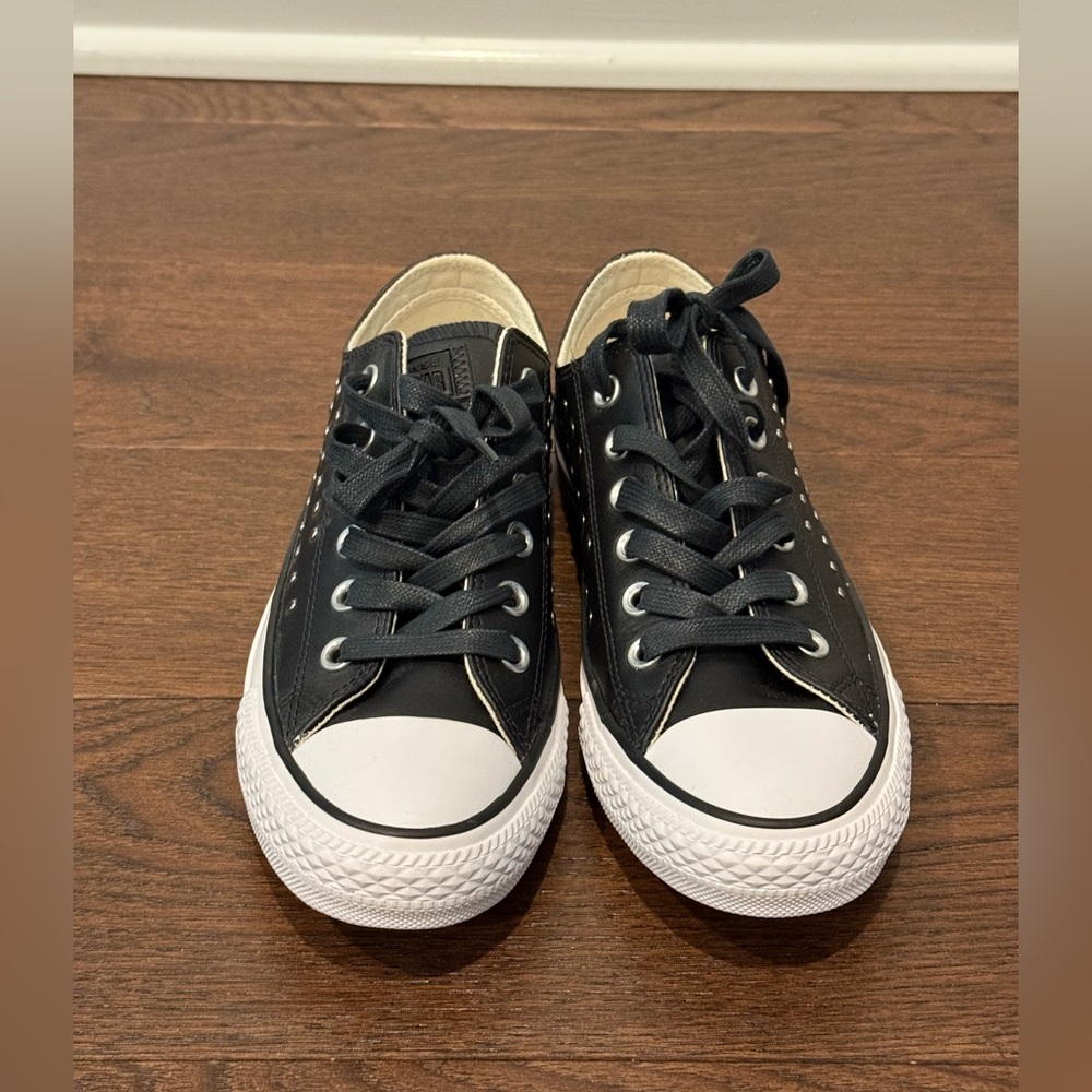 Converse Black Low Top Studded Sneakers - Picture 3 of 10